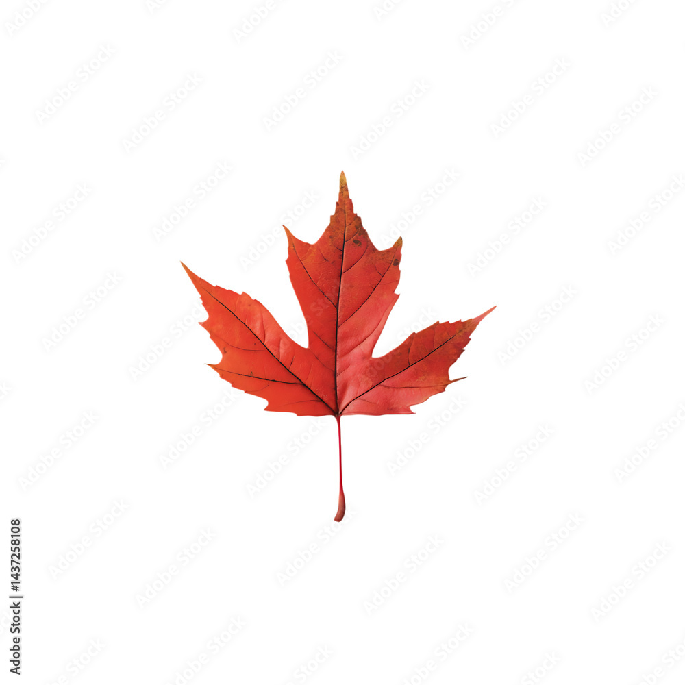 High-resolution image of a vibrant red maple leaf png High-resolution image of a vibrant red maple leaf png