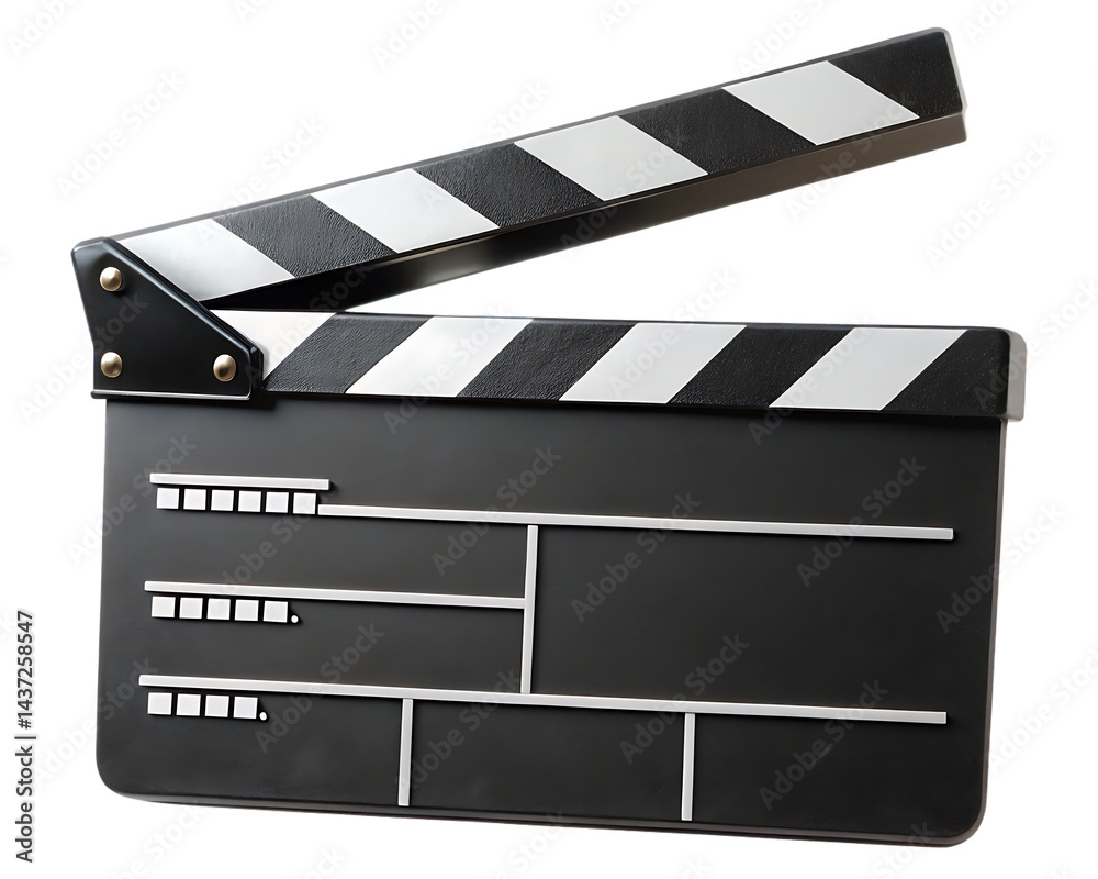 Obraz premium movie clapper board isolated on transparent background. PNG