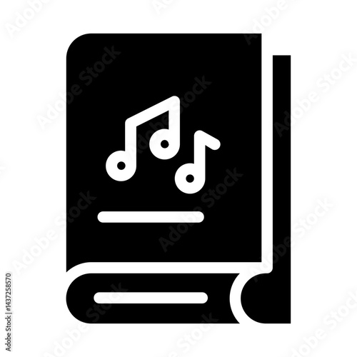 Music Notes Book Solid black icon