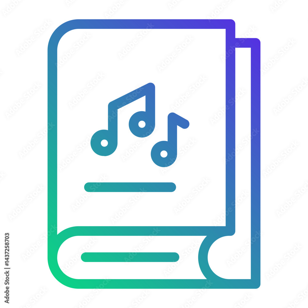 Music Notes Book Line gradient icon Music Notes Book Line gradient icon