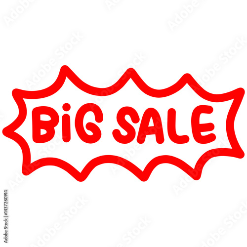 Big Sale Stamp Illustration Hand Drawn Vector