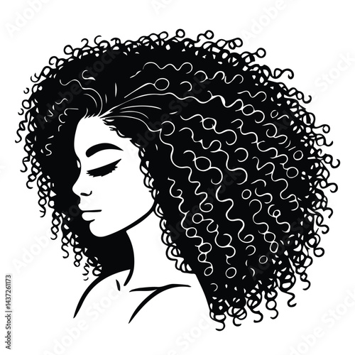 cute lovely black african girl hair fashion in vector art