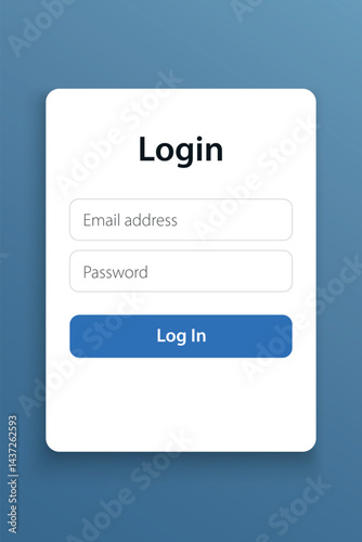 Obraz na płótnie Modern Login Screen with Email and Password Fields w salonie