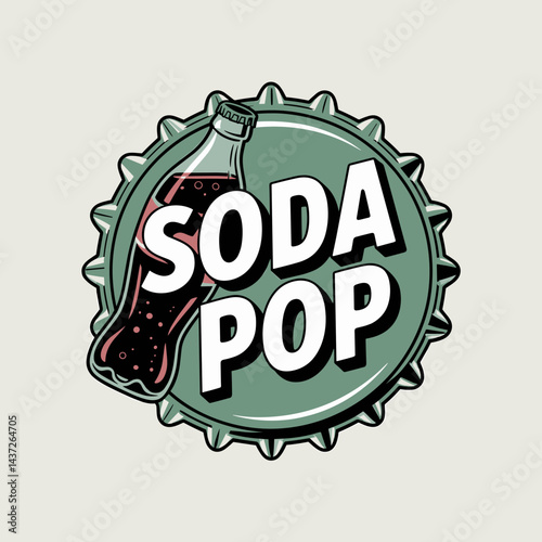 Soda Pop Vintage Bottle Cap Badge