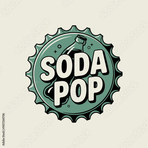 Soda Pop Vintage Bottle Cap Badge