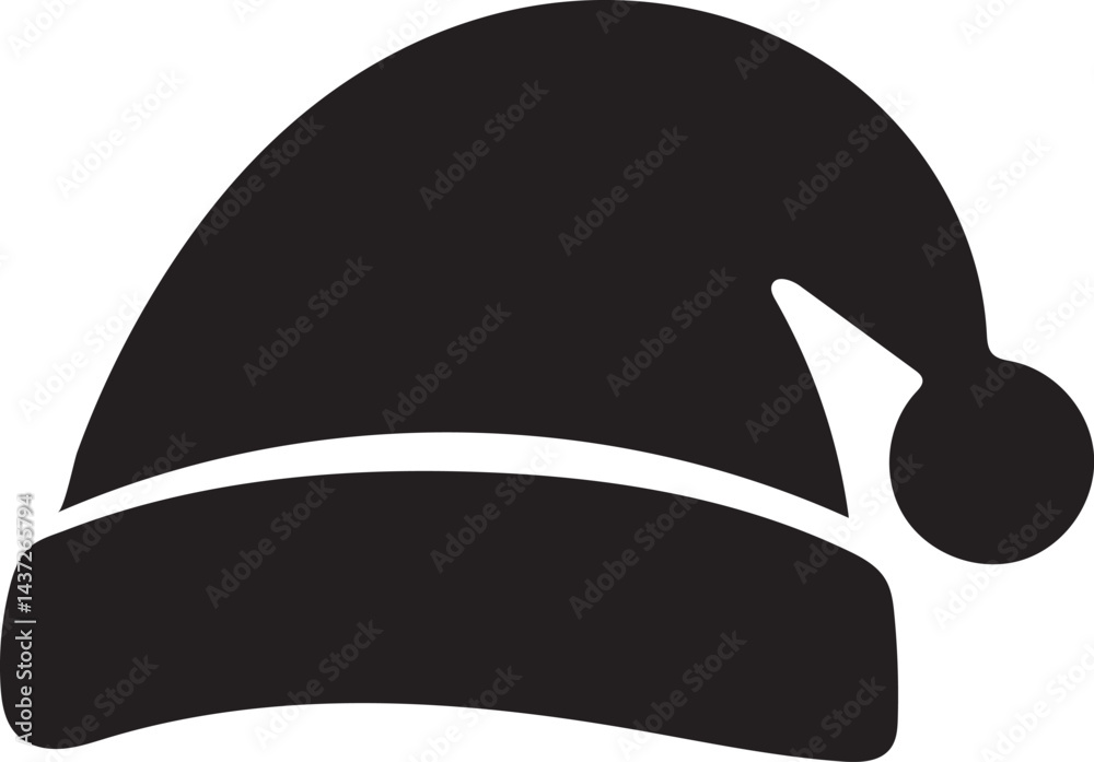 Simple Silhouette of a Santa Hat Simple Silhouette of a Santa Hat