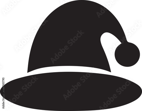Simple Silhouette of a Christmas Hat
