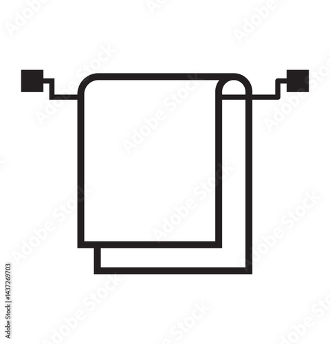Towel icon linear graphics set vector in black towel icon flat and simple set towel icon, towel silhouette vector illustration-Editable Vector Art of towel vector eps 10