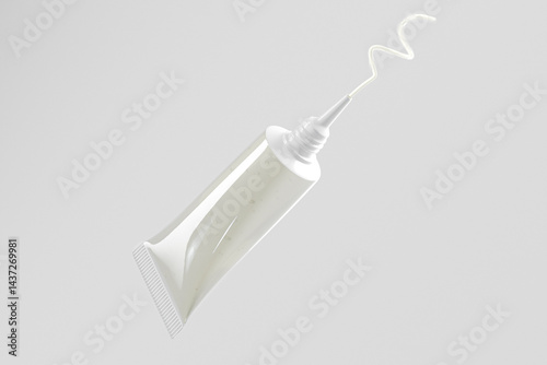 Fotografía translucent nozzle tip soft tube packging, eye cream tube with point dropper hea