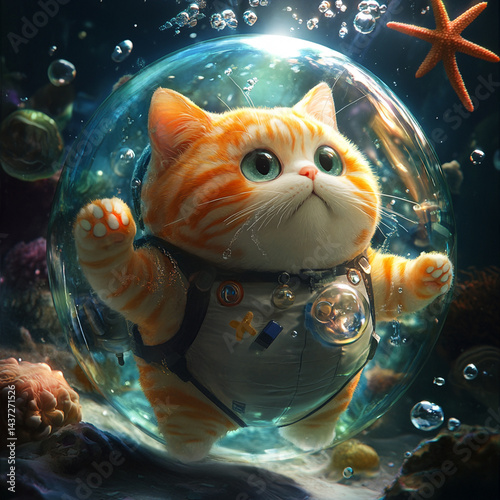 underwater cat