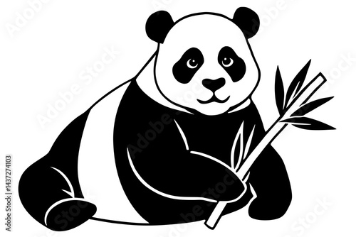 cute panda sitting silhouette vector icon, vector illustration of a panda, panda bear vector, panda bear vector illustration, panda bear vector illustration art, panda bear vector.