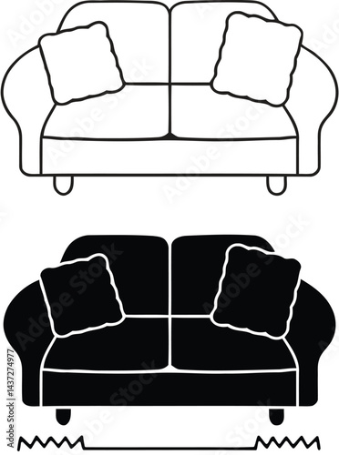 modern sofa vector illustration