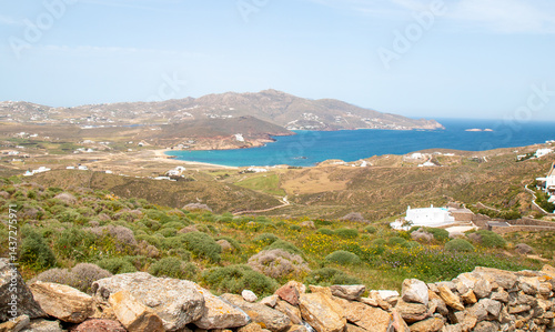 Obraz na płótnie Paralia Ftelias Beach Mykonos Island South Aegean Region (Südliche Ägäis) Greece w salonie