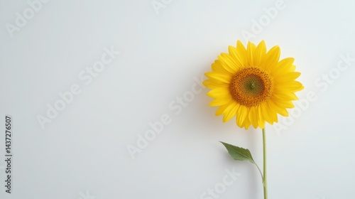 Yellow sunflowers on a white background