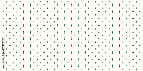Seamless background pattern of evenly spaced white double arrow symbols of different sizes and opacity. Vector illustration on dark blue background with stars