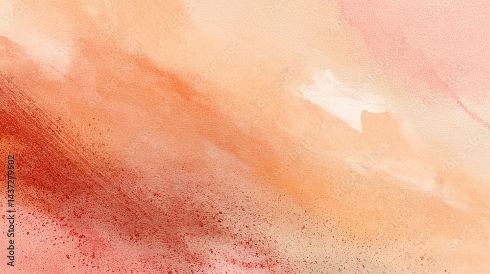 Fototapeta premium Soft peach watercolor texture with gentle gradients and a light, airy feel creating a calm and minimal abstract background