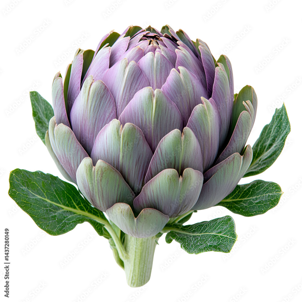 Fototapeta premium Closeup purple artichoke head food photography