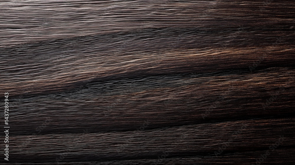 Fototapeta premium Ebony Wood Texture Background with Dark Natural Grain and Smooth Matte Surface for Elegant Design Applications