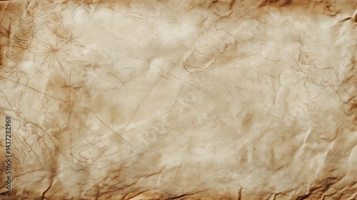 Old Map Paper Texture Background with Aged Parchment and Faded Cartographic Details for Historical and Fantasy Designs