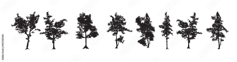 Obraz premium Set of Tree silhouettes.