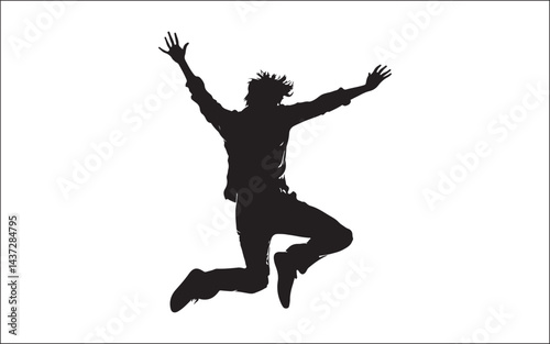 jumping people silhouettes