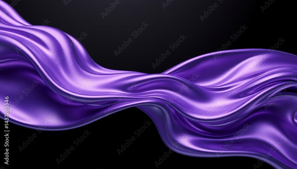 Naklejka premium Abstract Waves of Purple and Silver