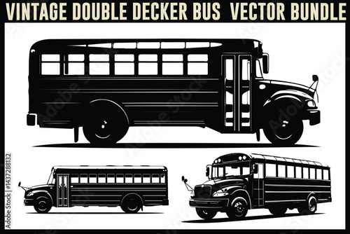 Vintage Fire Truck & Bus Vectors