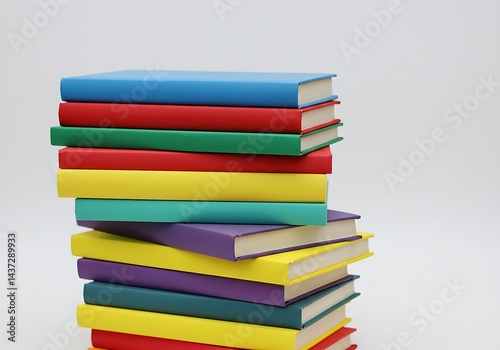 Wallpaper Mural A stack of colorful hardcover books is shown against a plain white background in a close up shot Torontodigital.ca