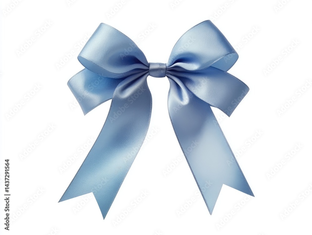 Light-blue satin ribbon bow, digitally rendered Light-blue satin ribbon bow, digitally rendered