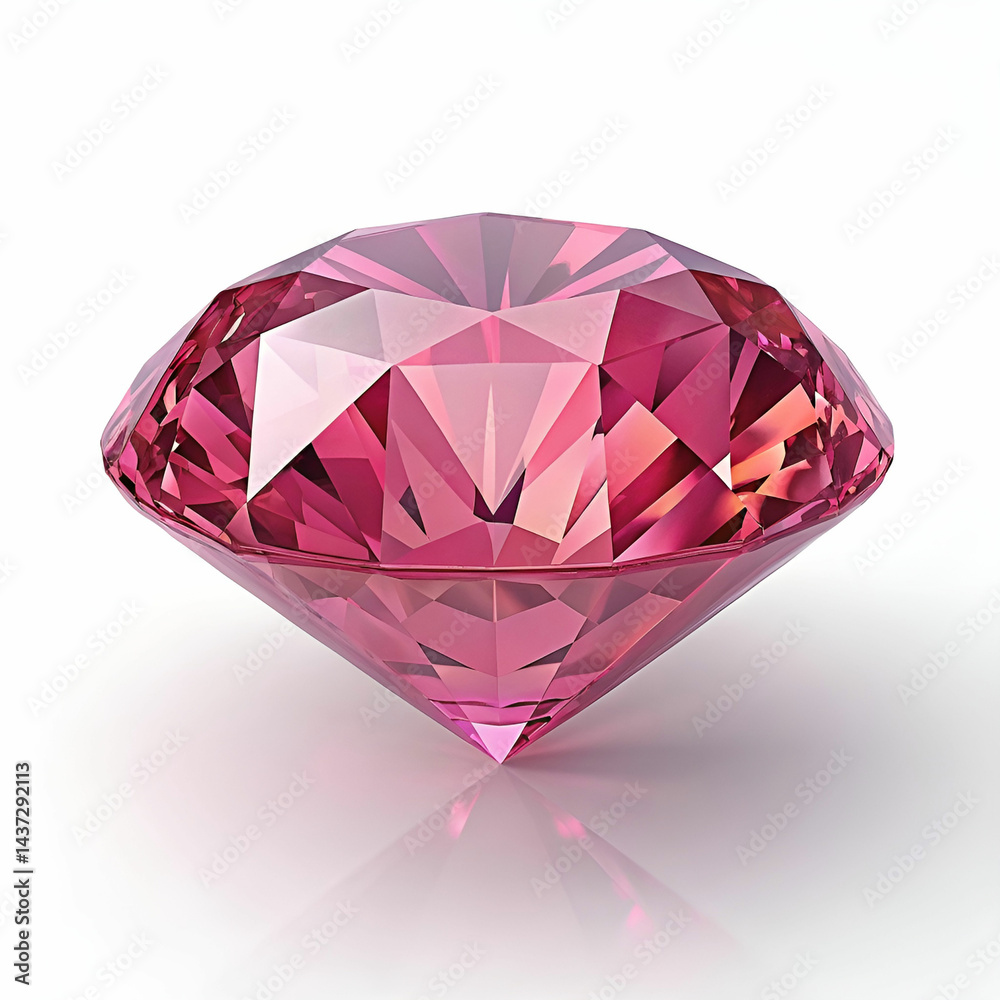 A spinel rendered from a low rear angle, reflecting light across its facets A spinel rendered from a low rear angle, reflecting light across its facets