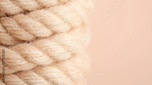 Beige Twisted Rope Texture Close-Up