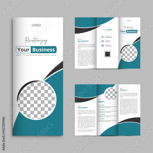 Corporate minimal company profile trifold business brochure template