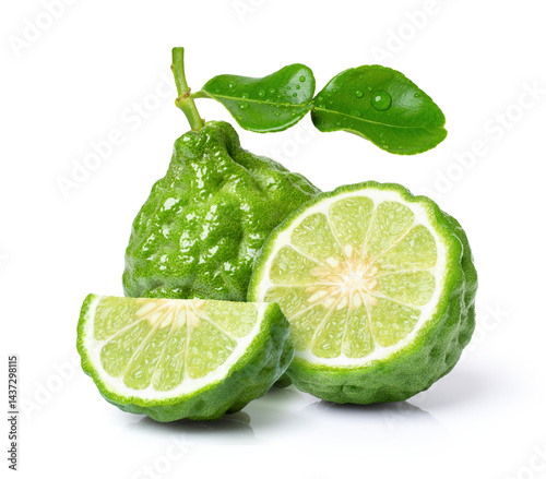 Bergamot lime fruit isolated