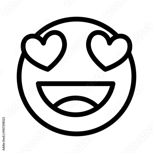 Heart eyes happy face icon