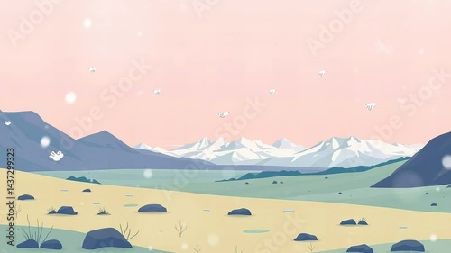 Snow Hills: Gentle Animated Scene - Winter Background