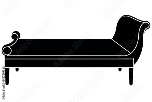 


     Daybed icon silhouette vector illustration.

