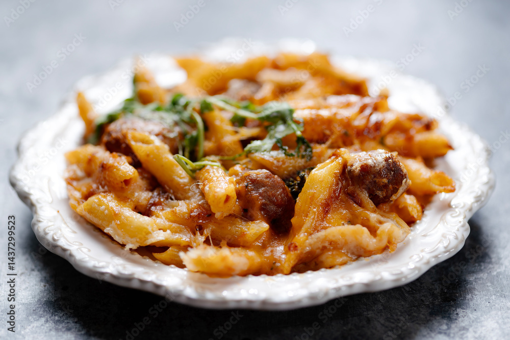 italian meatball macaroni and cheese