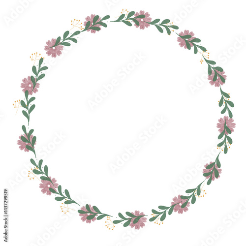 Wallpaper Mural Rustic Green Leaf and Flower Wreath Torontodigital.ca
