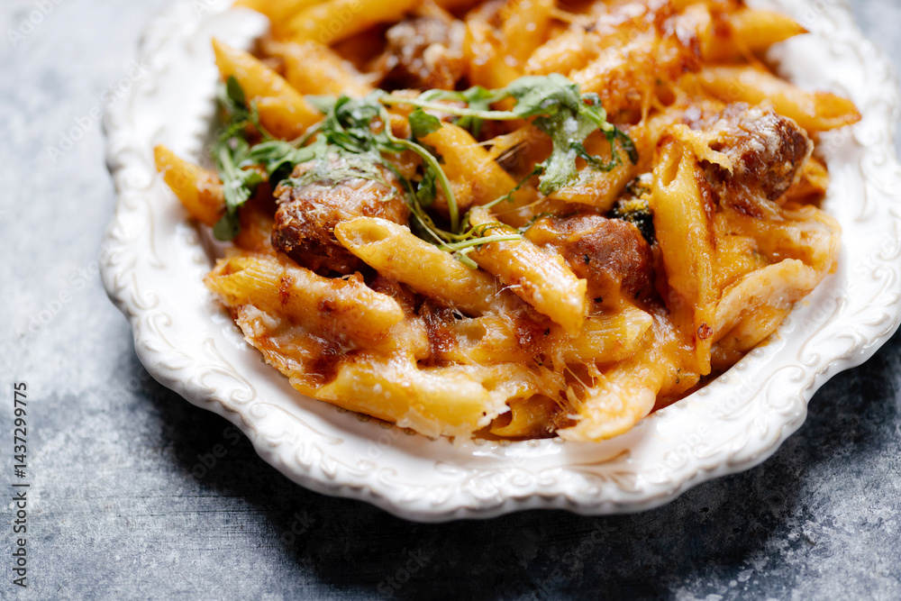 italian meatball macaroni and cheese