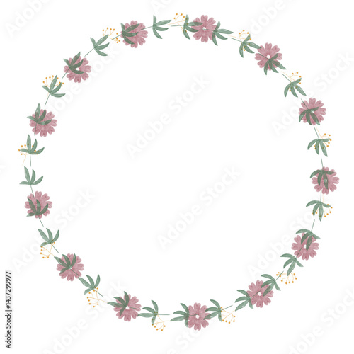 Wallpaper Mural Rustic Green Leaf and Flower Wreath Torontodigital.ca
