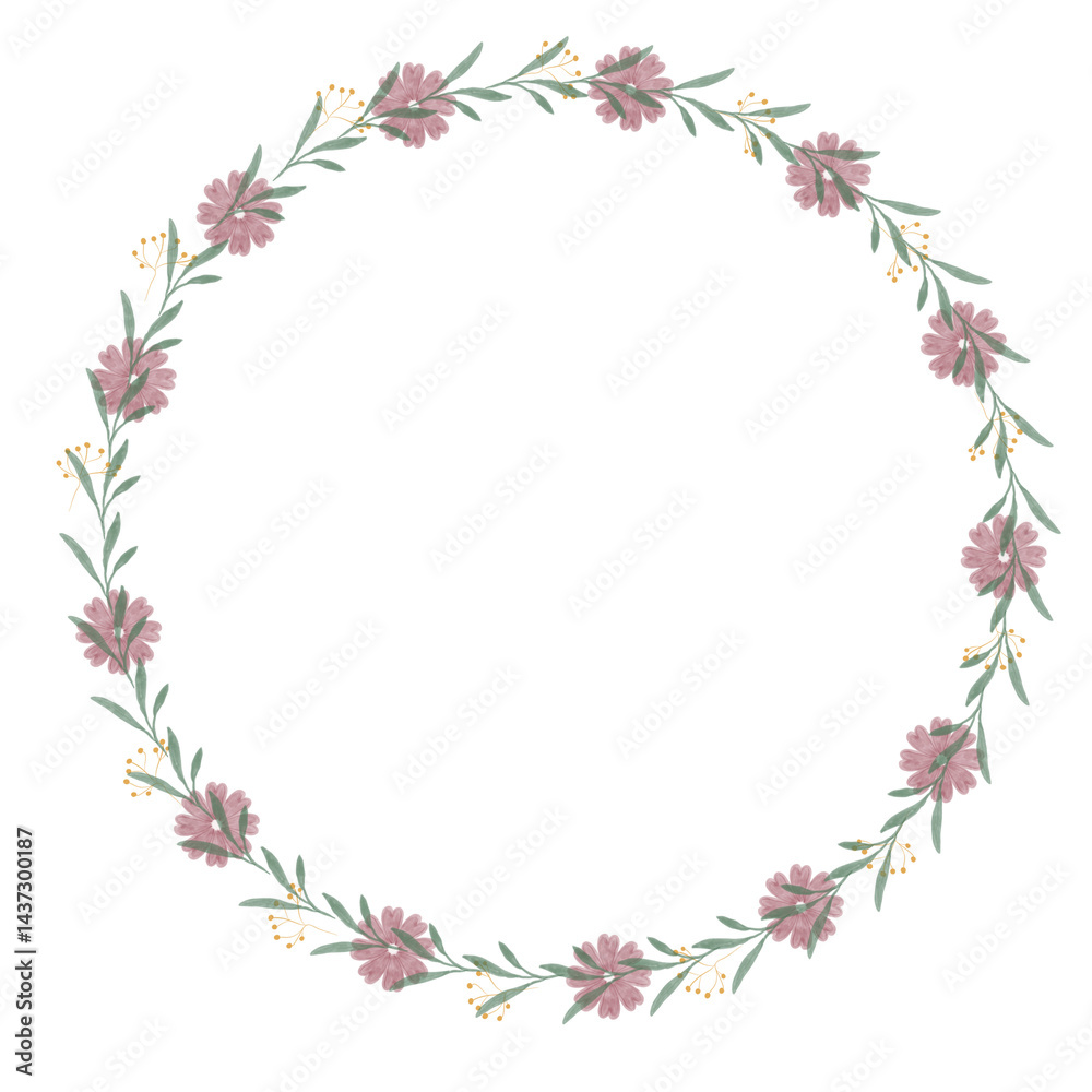 Rustic Green Leaf and Flower Wreath Rustic Green Leaf and Flower Wreath