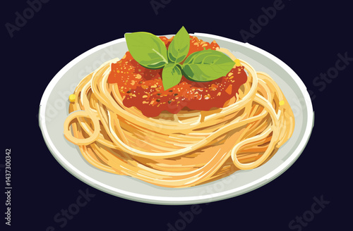 Spaghetti Bolognese- Vector Illustration