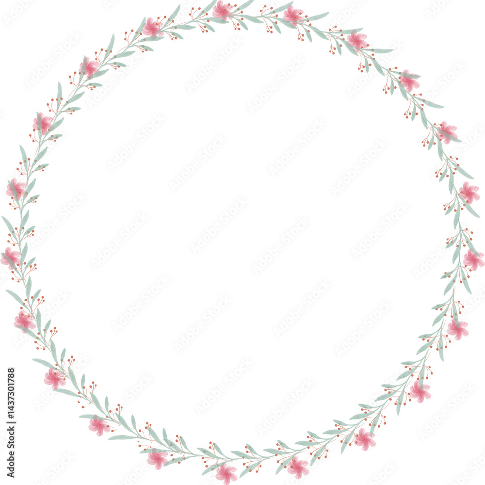Rustic Green Leaf and Flower Wreath Rustic Green Leaf and Flower Wreath