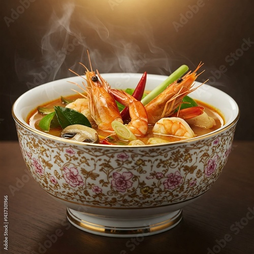 Tom Yum Goong, Thai food, Asian cuisine, Thai soup, spicy Thai soup, 