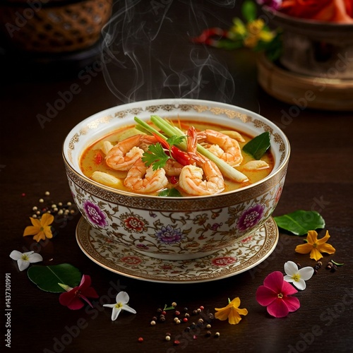 Tom Yum Goong, Thai food, Asian cuisine, Thai soup, spicy Thai soup, 