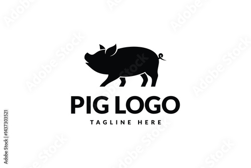 pig logo design vector illustration