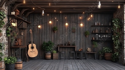 Rustic outdoor interior design concept