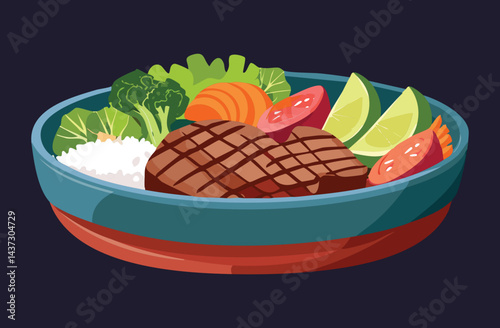 Beef Steak Bento Grilled Food