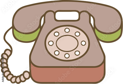 A landline phone sign vector on pure white background.