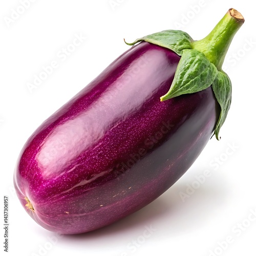 Purple eggplant isolated on white background